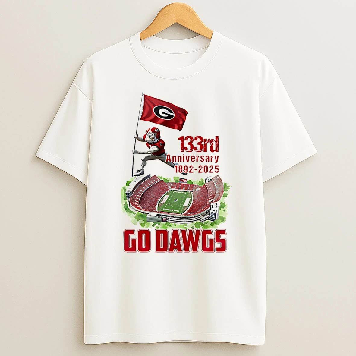 Georgia Bulldogs 133rd Anniversary 1892 2025 Go Dawgs Mascot T Shirt