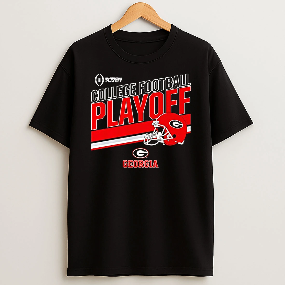 Georgia Bulldogs 2025 2026 College Football Playoff Stripe Helmet T Shirt