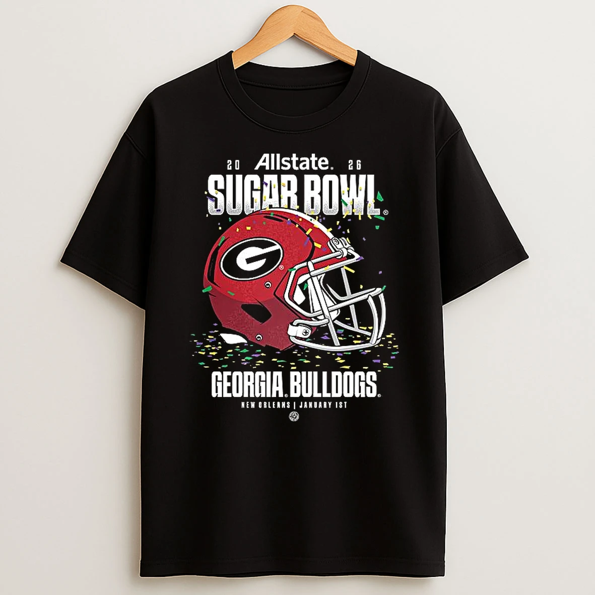 Georgia Bulldogs 2025 Allstate Sugar Bowl Helmet T Shirt