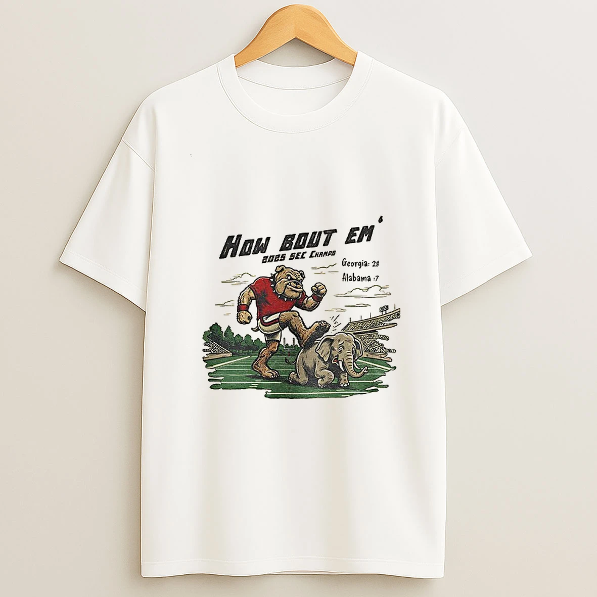 Georgia Bulldogs 2025 Sec Champions Georgia 28 7 Alabama How Bout Em T Shirt