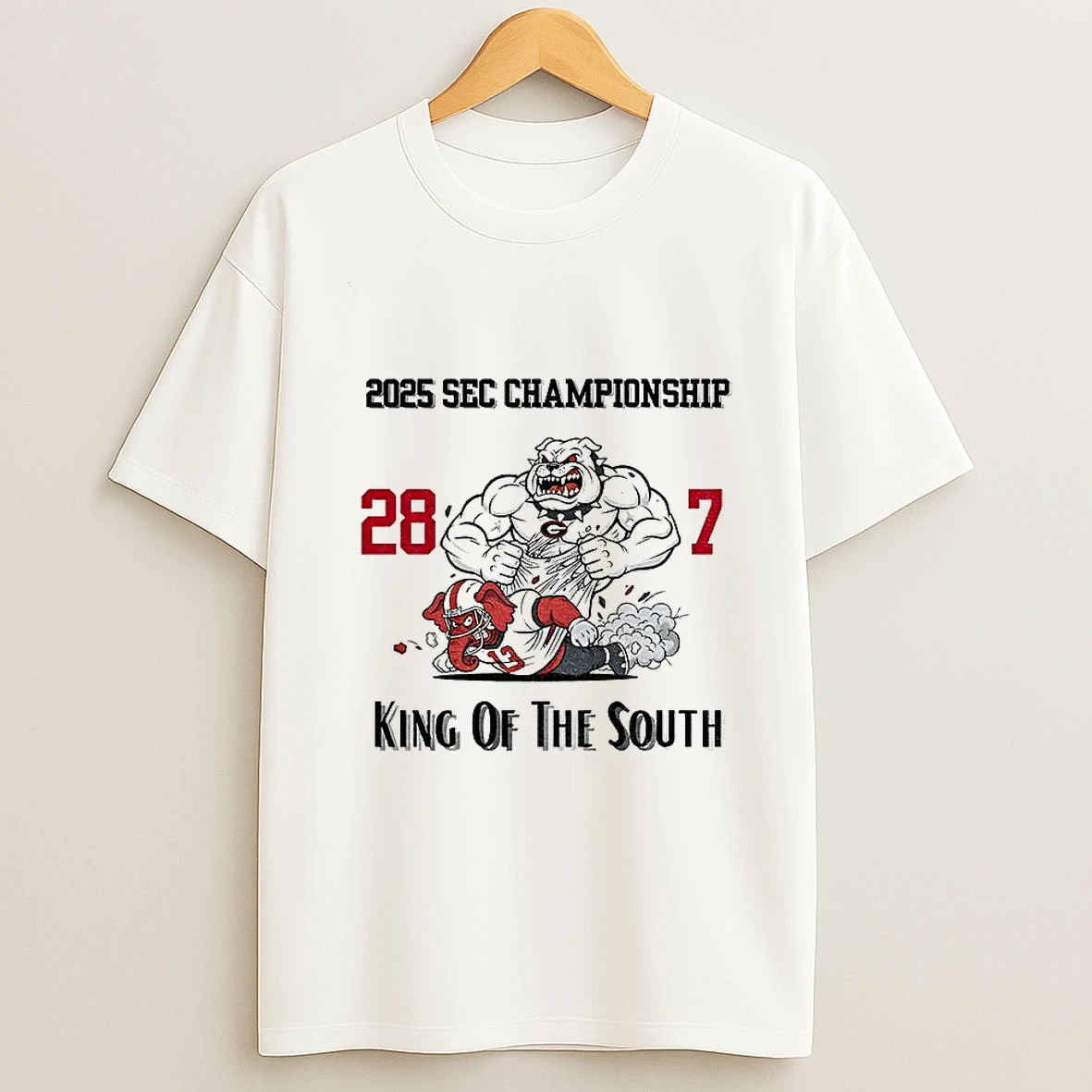 Georgia Bulldogs 2025 Sec Championship King Of The South 28 7 T Shirt