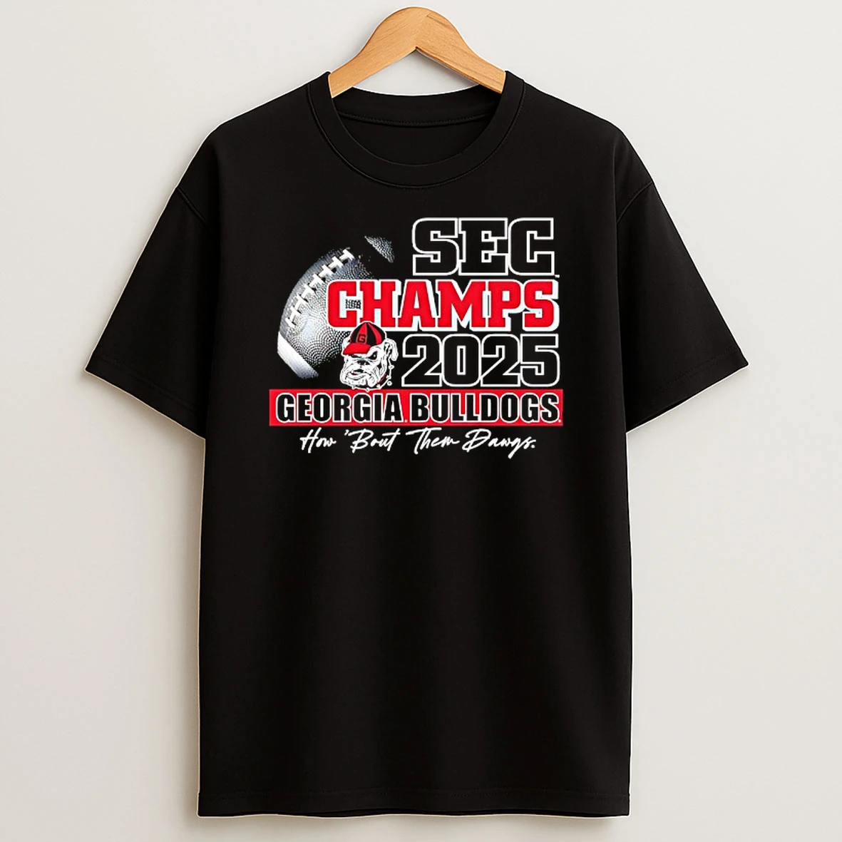 Georgia Bulldogs 2025 Sec Champs How Bout Them Dawgs Logo T Shirt