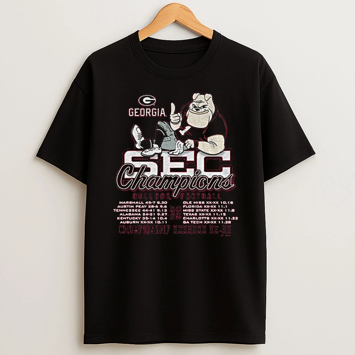 Georgia Bulldogs 2025 Sec Football Champions Recap T Shirt