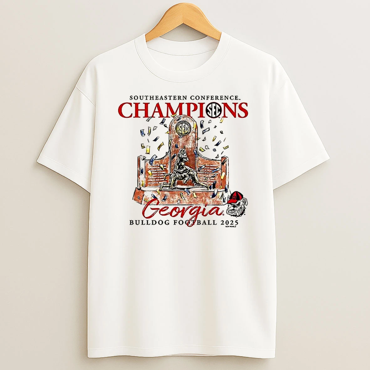 Georgia Bulldogs 2025 Sec Football Champions Trophy T Shirt