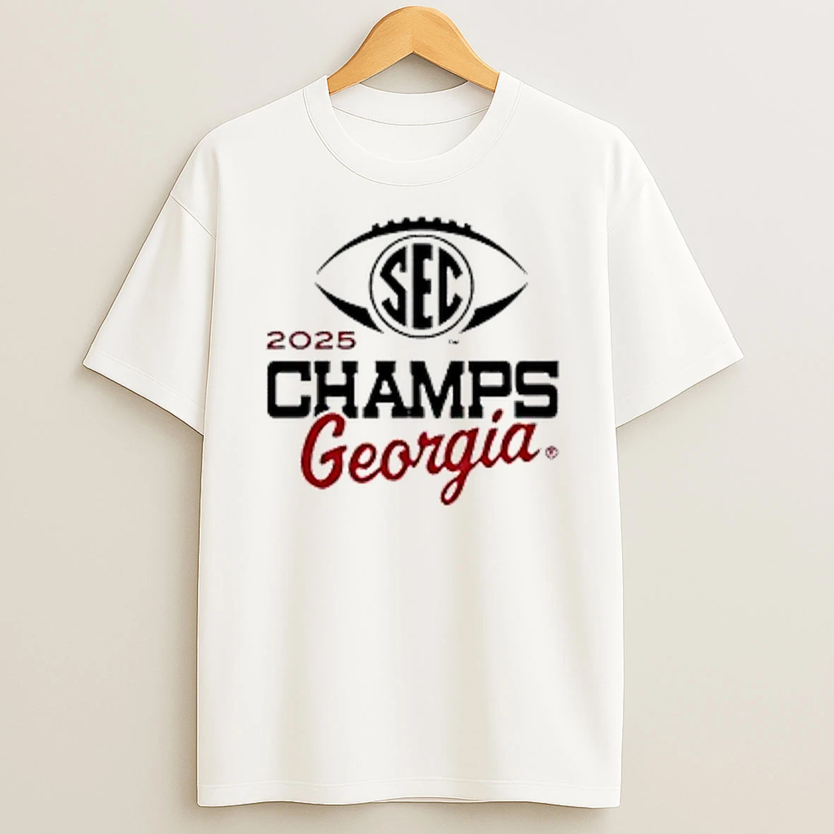 Georgia Bulldogs 2025 Sec Football Champions Logo T Shirt
