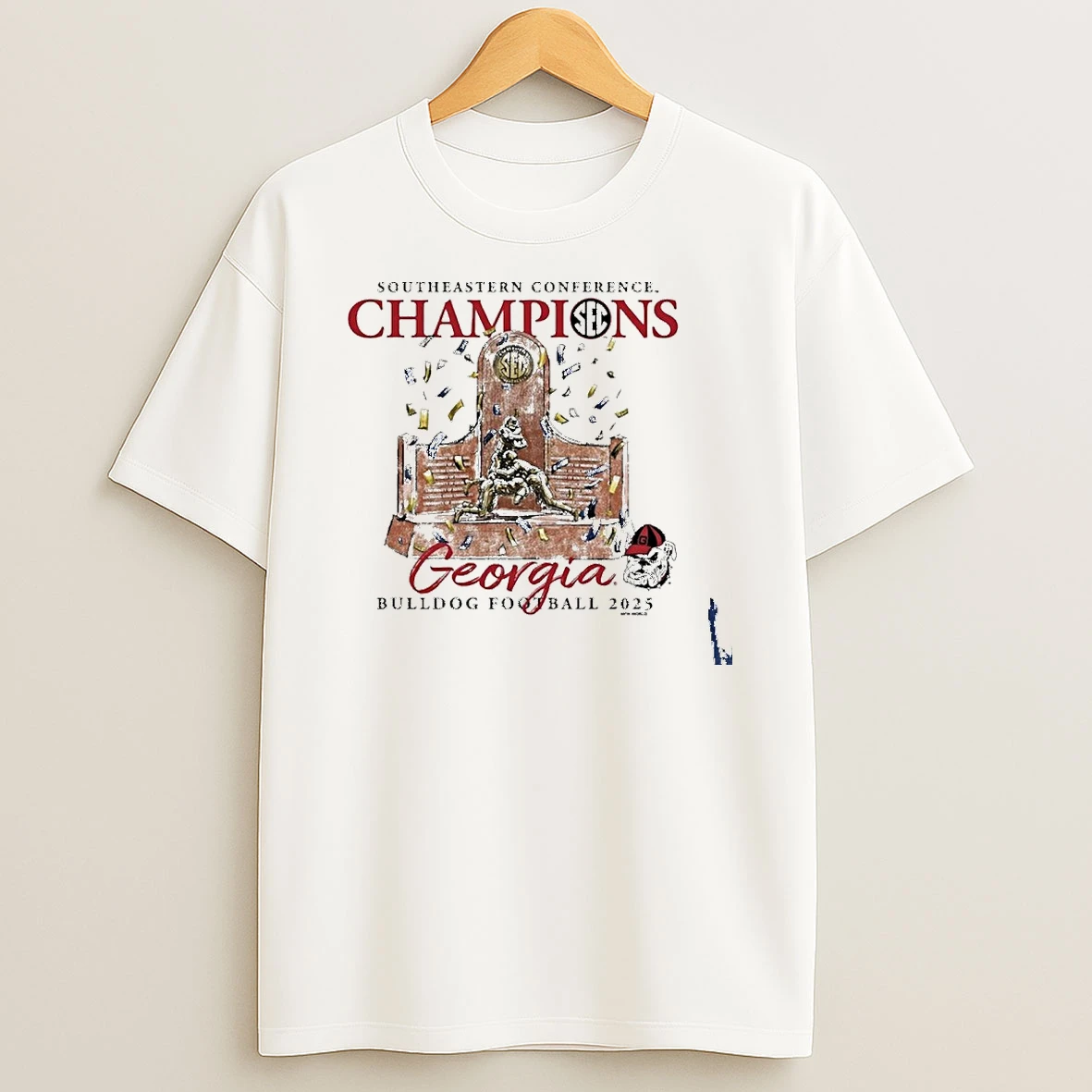 Georgia Bulldogs 2025 Sec Football Conference Champions Trophy T Shirt