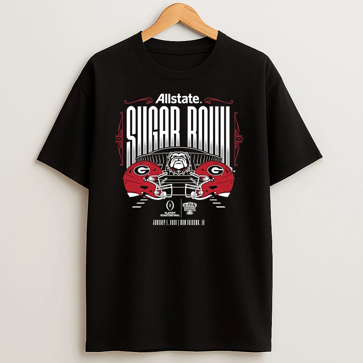 Georgia Bulldogs 2026 Allstate Sugar Bowl Helmet Stadium T Shirt