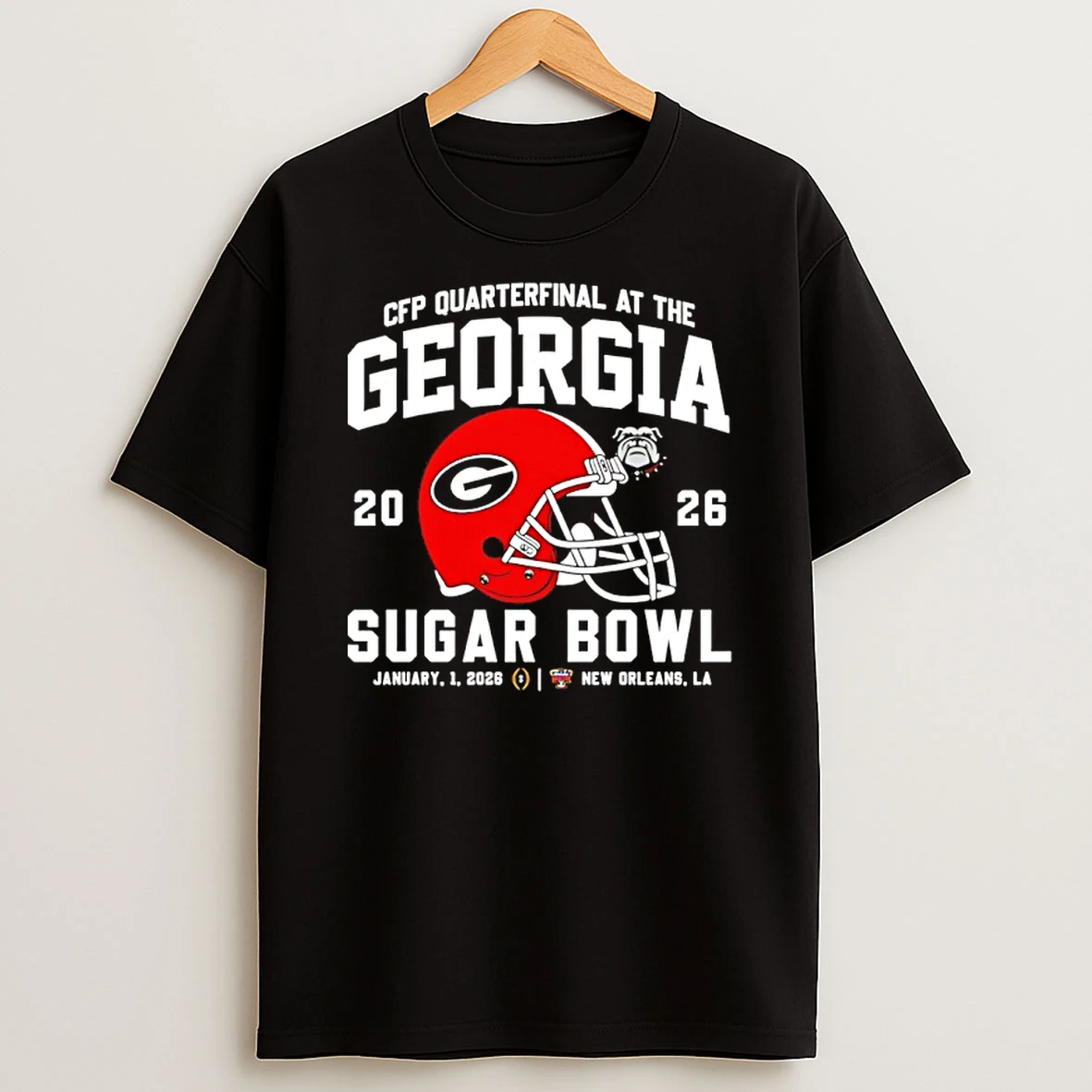 Georgia Bulldogs 2026 Cfp Quarterfinal Sugar Bowl Helmet T Shirt