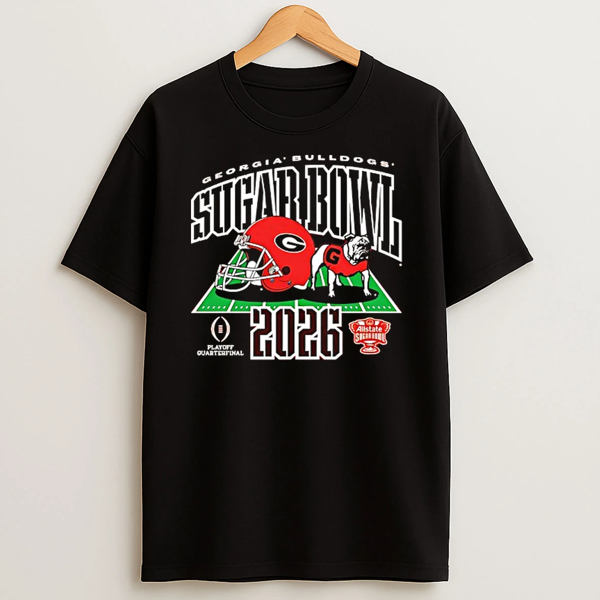 Georgia Bulldogs 2026 Cfp Sugar Bowl Helmet T Shirt