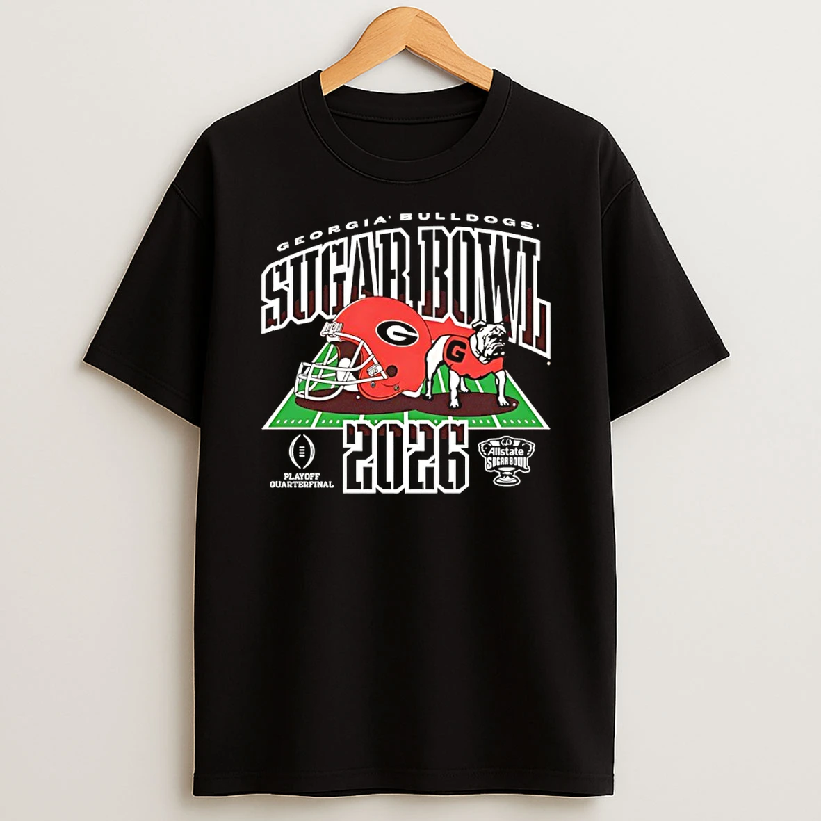 Georgia Bulldogs 2026 Sugar Bowl Mascot Helmet T Shirt