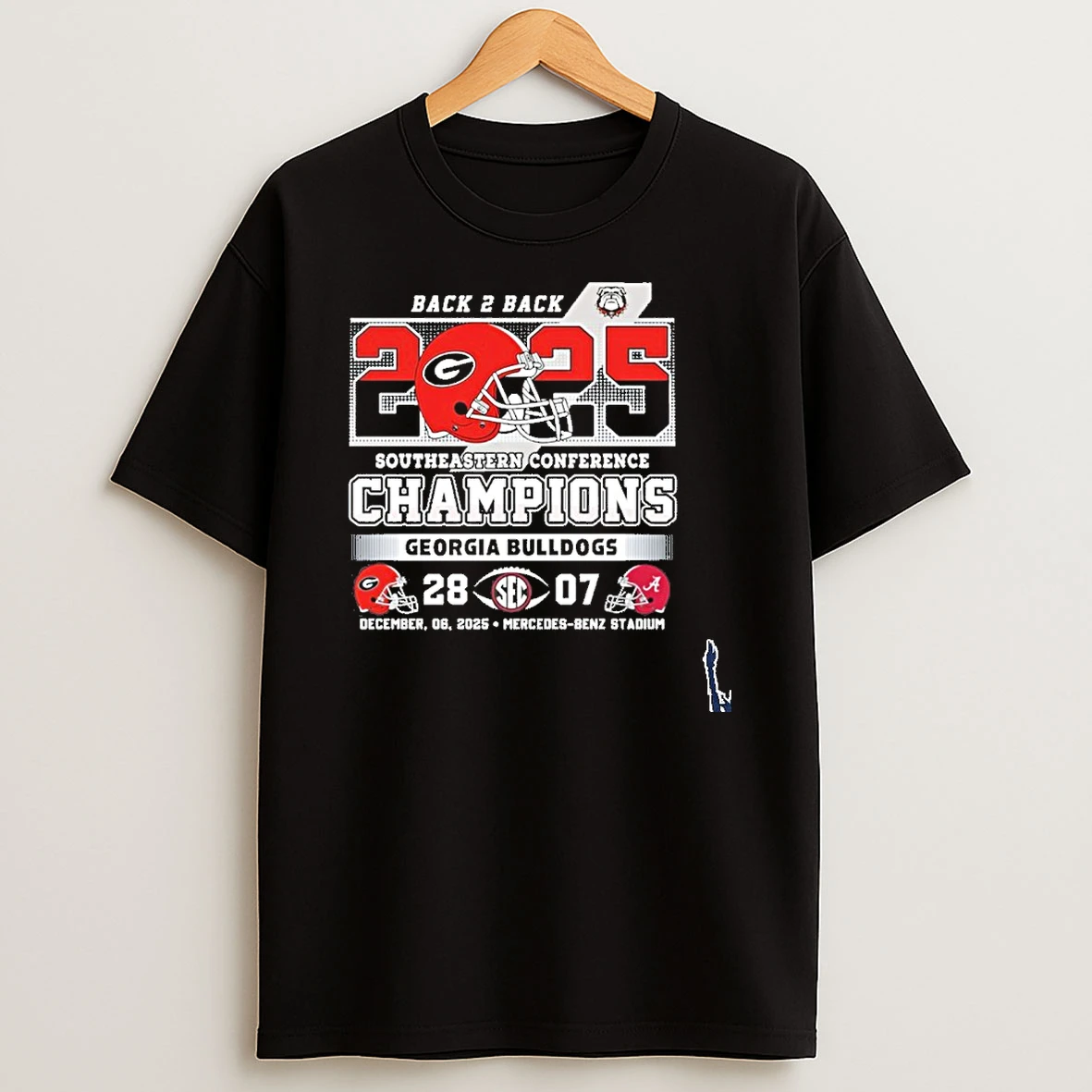 Georgia Bulldogs Back 2 Back 2025 Sec Football Champions Uga 28 7 Bama T Shirt