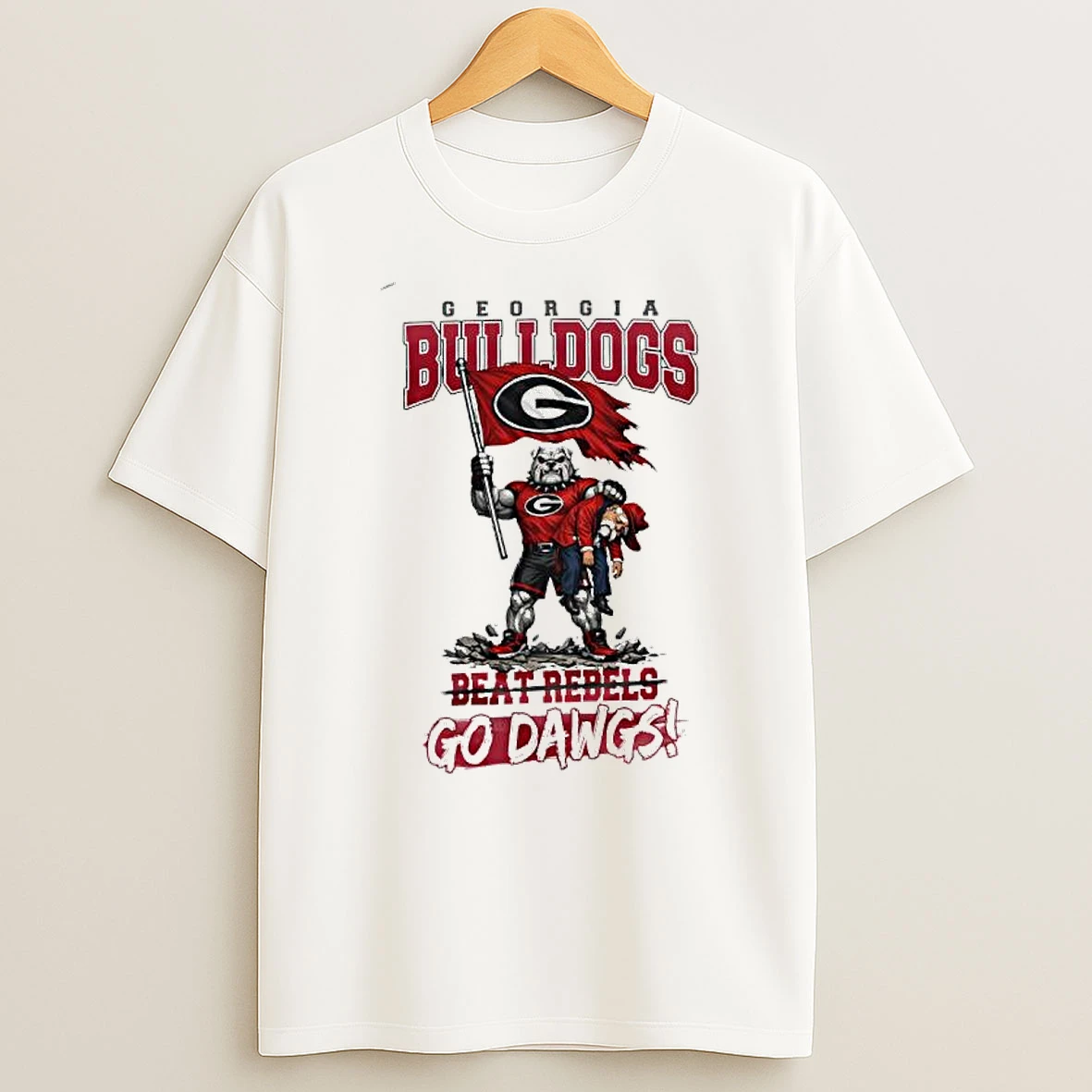 Georgia Bulldogs Beat Rebels Go Dawgs Mascot T Shirt