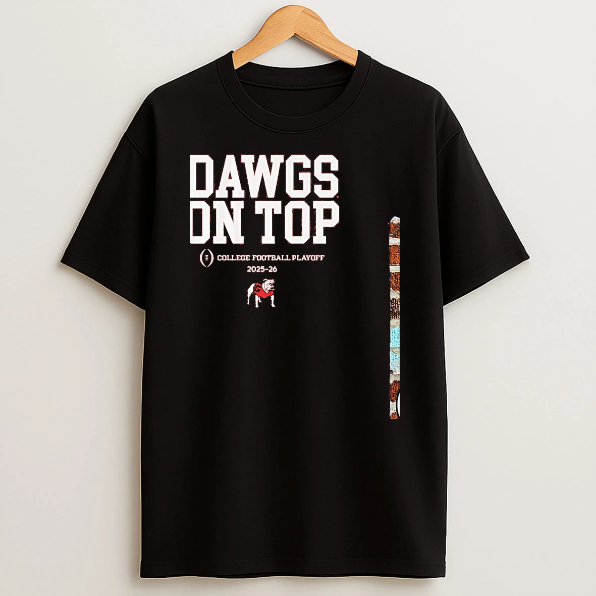 Georgia Bulldogs Dawgs On Top 2025 Cfp Team Slogan Red T Shirt