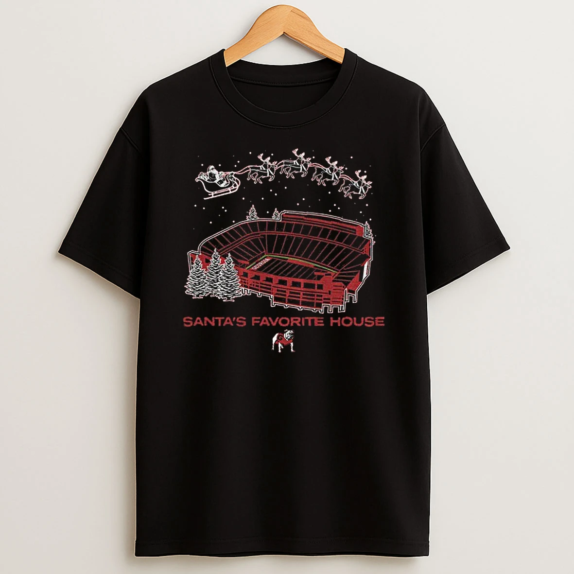 Georgia Bulldogs Football Santas Favorite House T Shirt