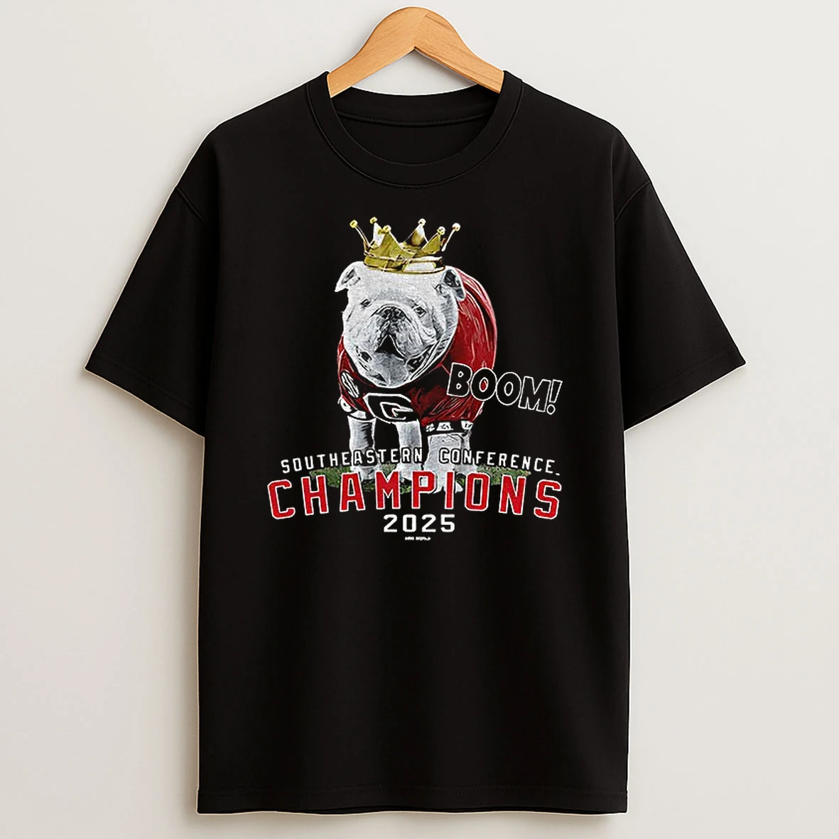 Georgia Bulldogs Football Uga 2025 Sec Champions Mascot Crown Southeastern Conference T Shirt