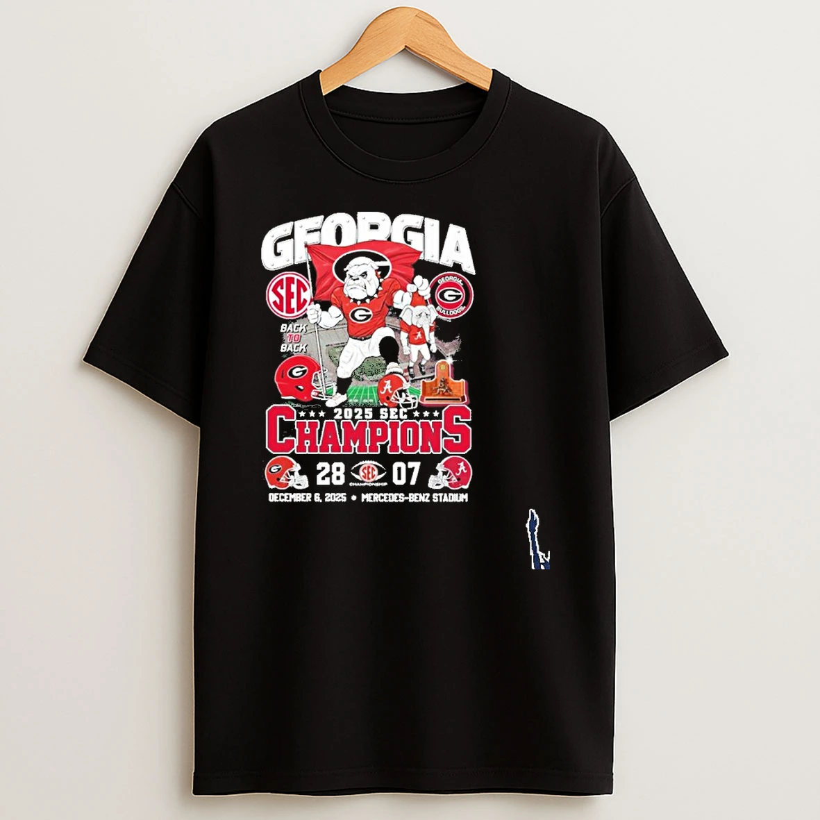 Georgia Bulldogs Mascot Beat Alabama 2025 Sec Conference Champions Score T Shirt