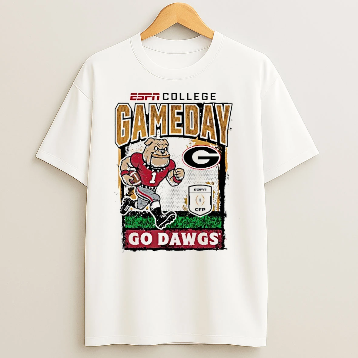 Georgia Bulldogs Mascot Espn College Gameday 2025 2026 College Football Playoff T Shirt