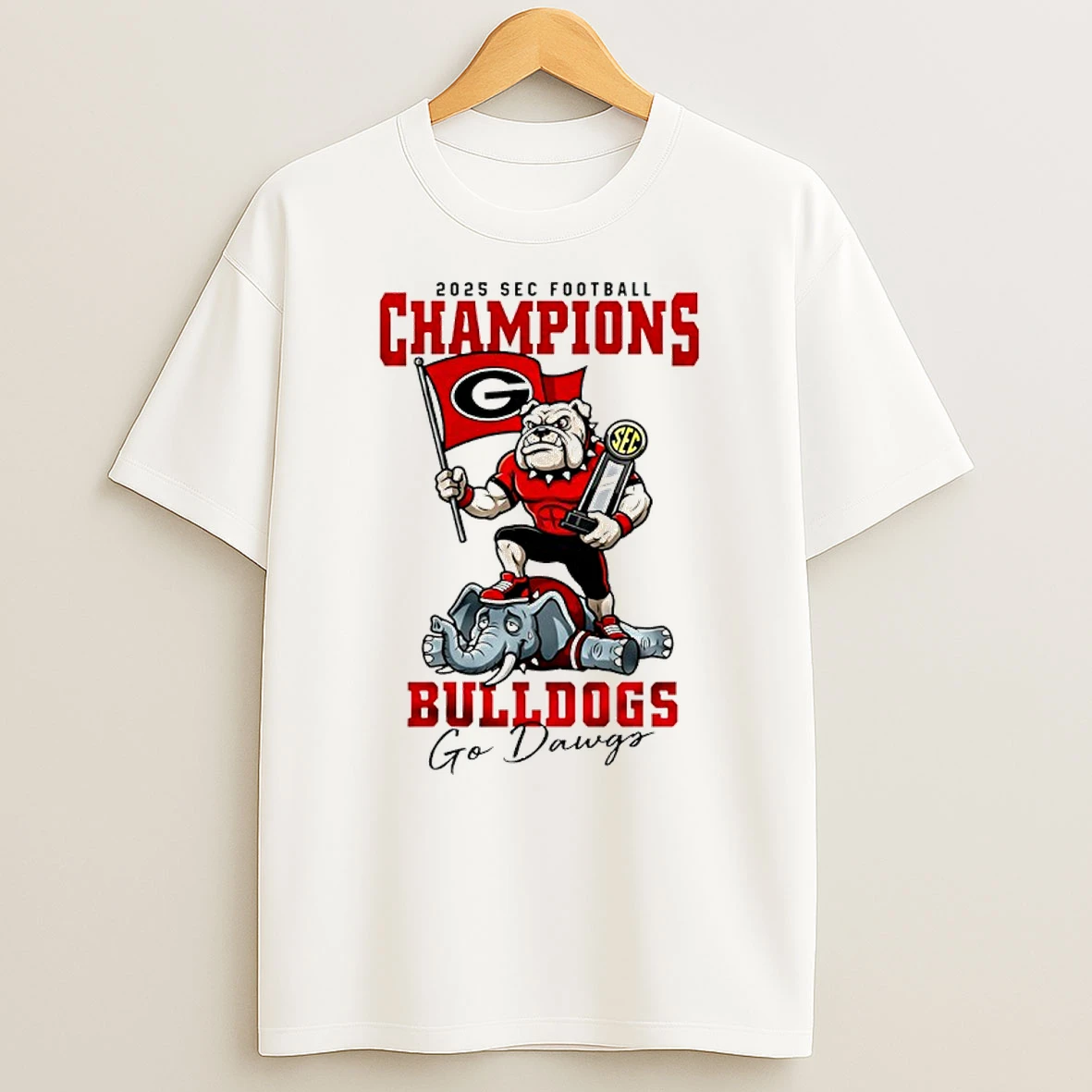 Georgia Bulldogs Ncaa 2025 Sec Football Champions Go Dawgs T Shirt
