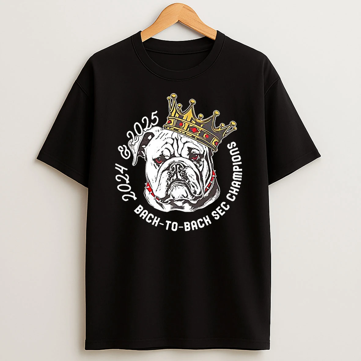 Georgia Bulldogs Ncaa Uga 2024 2025 Back To Back Sec Champions Mascot T Shirt