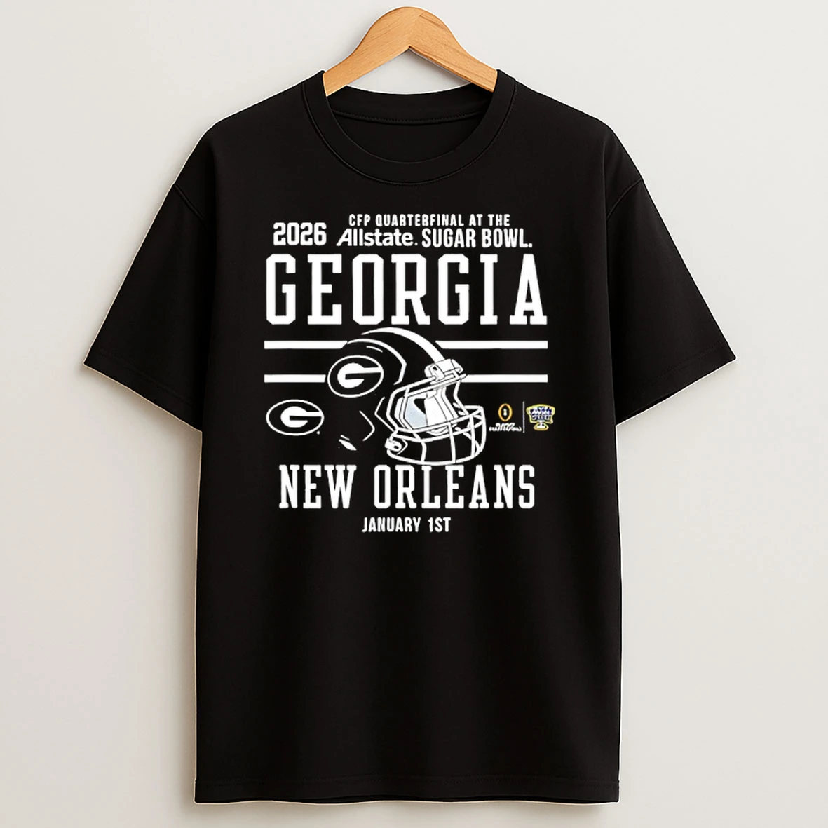 Georgia Bulldogs Sugar Bowl Cfp Quarterfinal 2025 2026 Red T Shirt