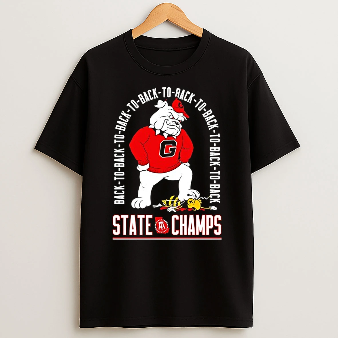 Georgia Bulldogs Beat Georgia Tech Yellow Jackets Eight Time State Champs Mascot Tshirt Hoodie