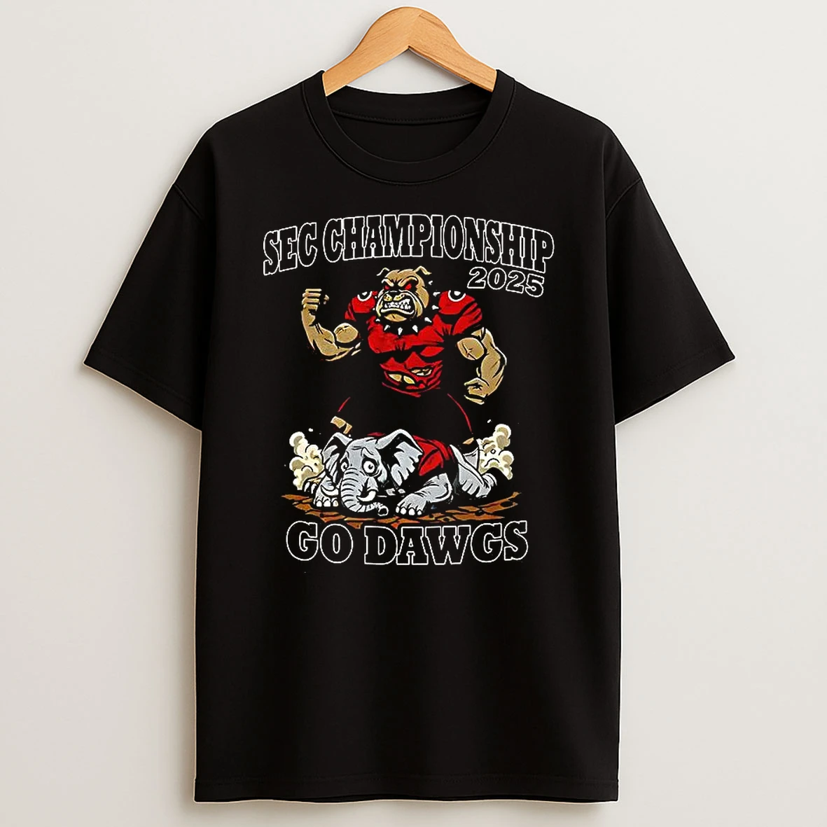 Georgia Bulldogs Crushed Alabama Crimson Tide Ncaa Sec Champions 2025 Go Dawgs Mascot T Shirt