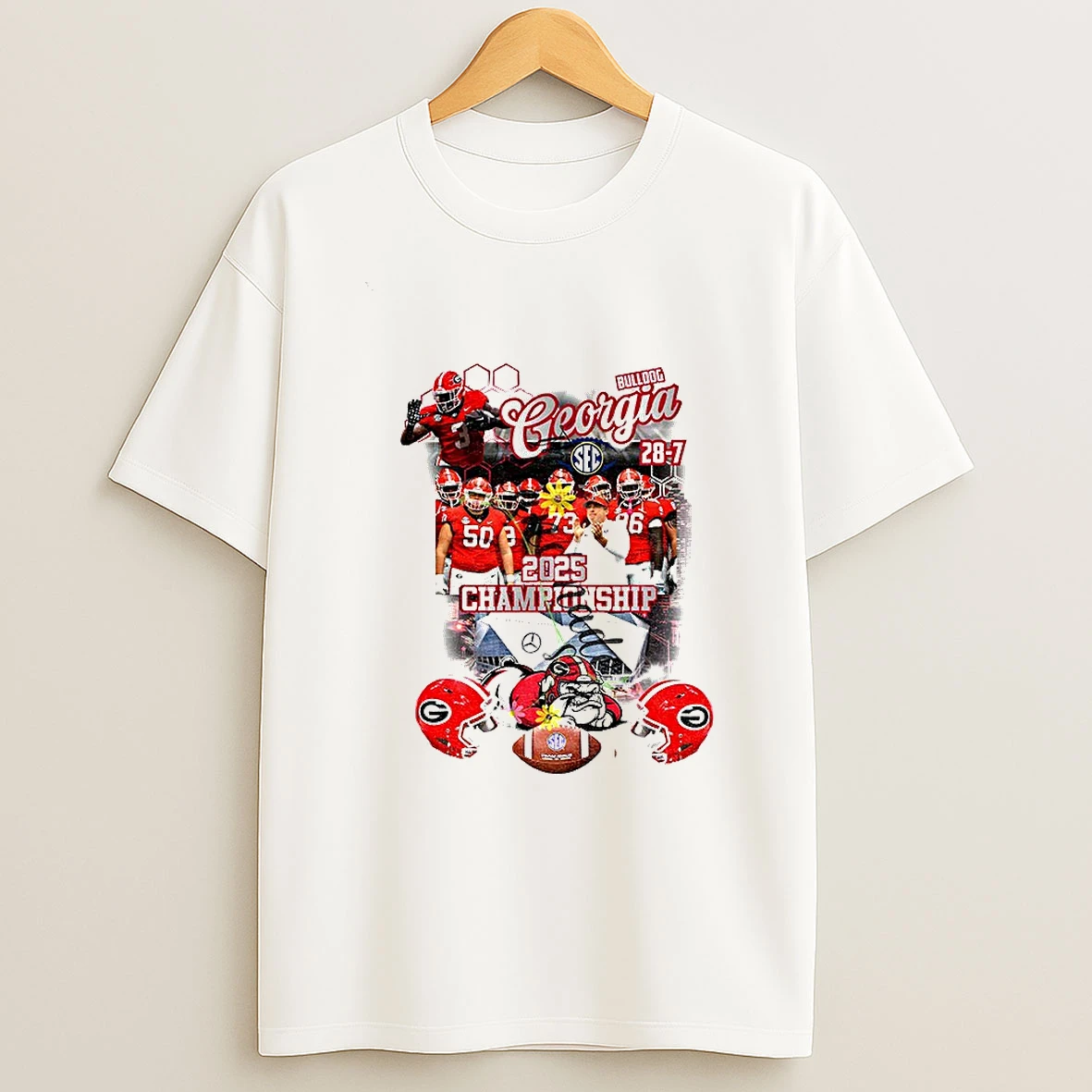 Georgia Bulldogs Football 2025 Sec Championship T Shirt