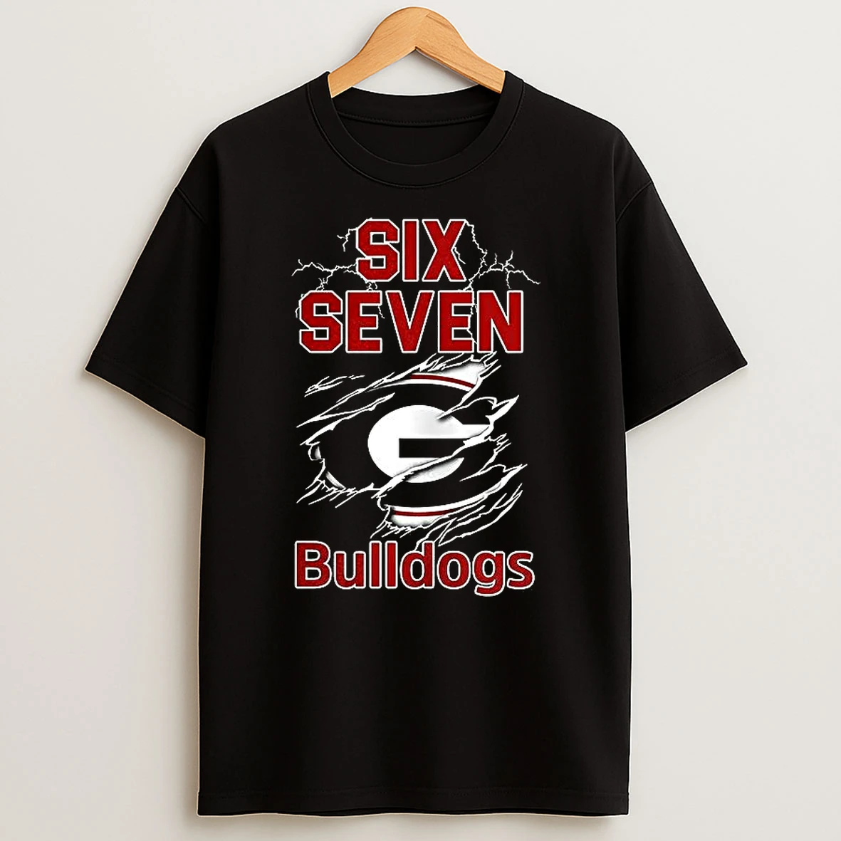 Georgia Bulldogs Football Six Seven Tear Logo T Shirt