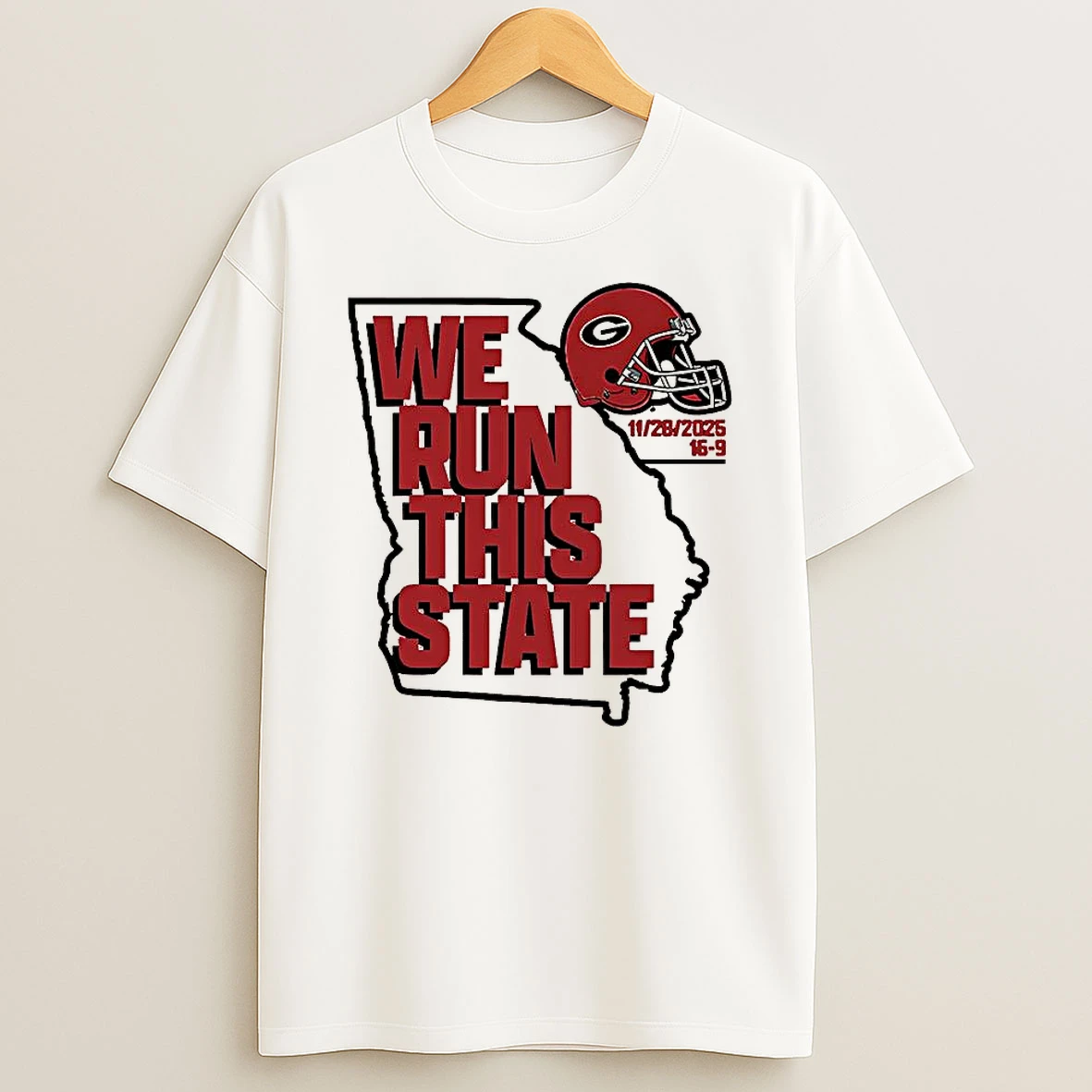 Georgia Bulldogs Football We Run This State 2025 Outlane T Shirt