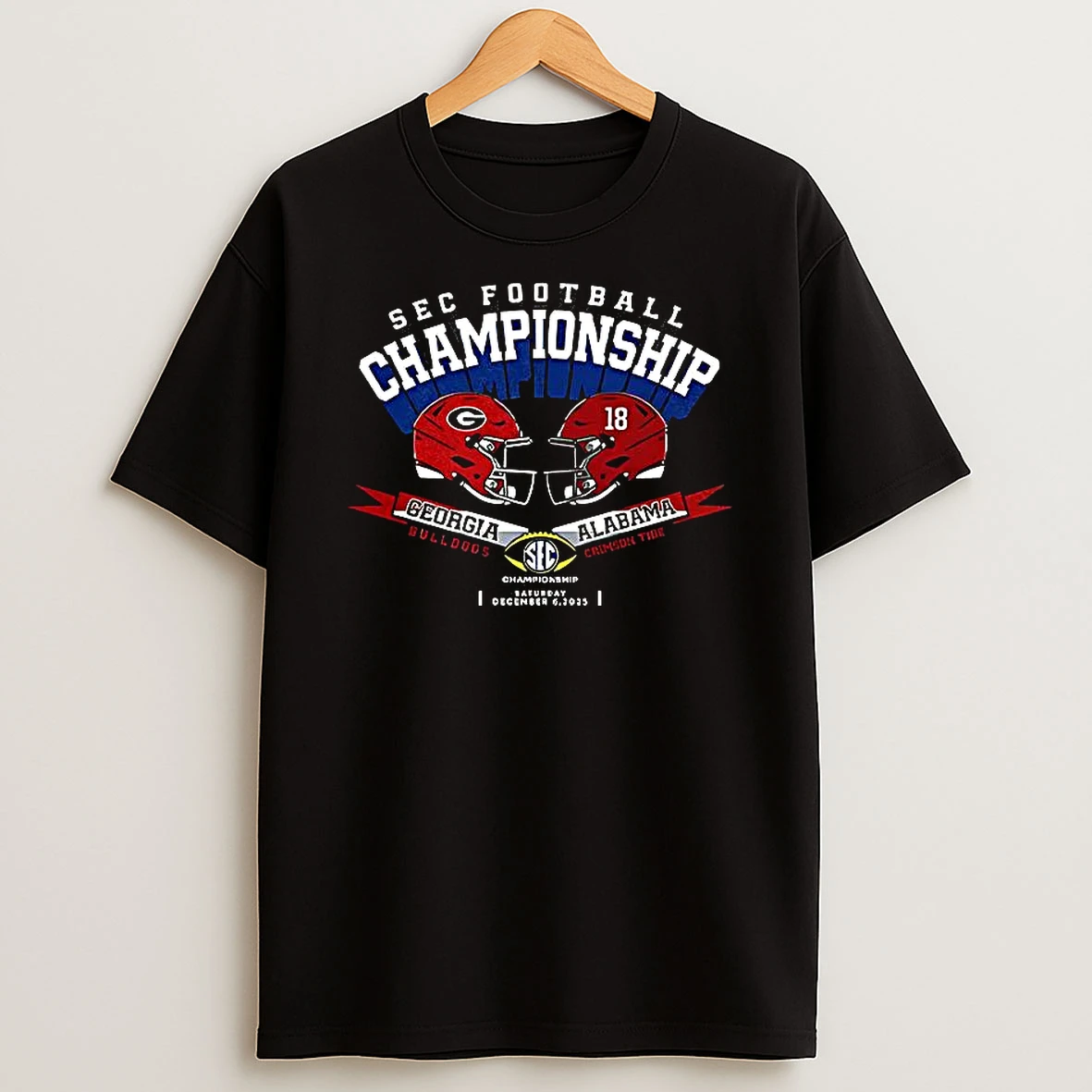 Georgia Bulldogs Vs Alabama Crimson Tide Sec Championship 2025 Helmet T Shirt