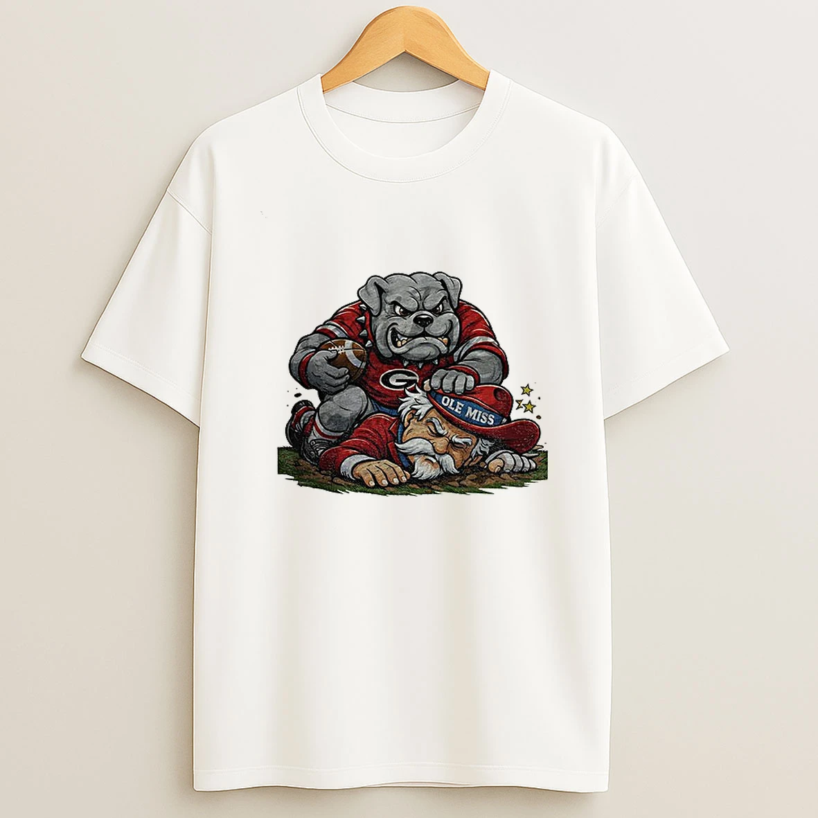 Georgia Bulldogs Vs Ole Miss Rebels Playoffs Retro Rivalries Football Artwork T Shirt