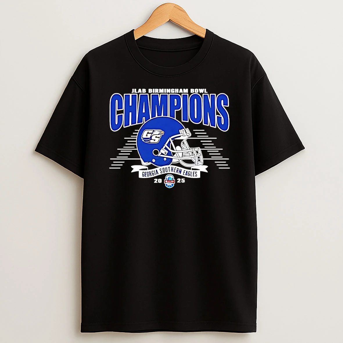 Georgia Southern Eagles 2025 Jlab Birmingham Bowl Champions Helmet T Shirt