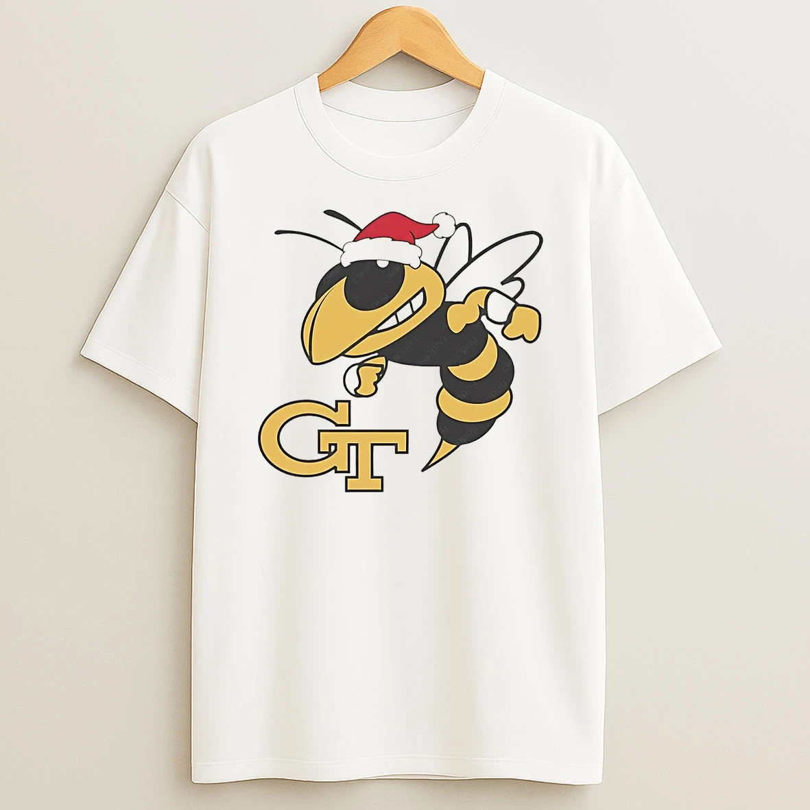 Georgia Tech Yellow Jackets Santa Hat Mascot Christmas T Shirt