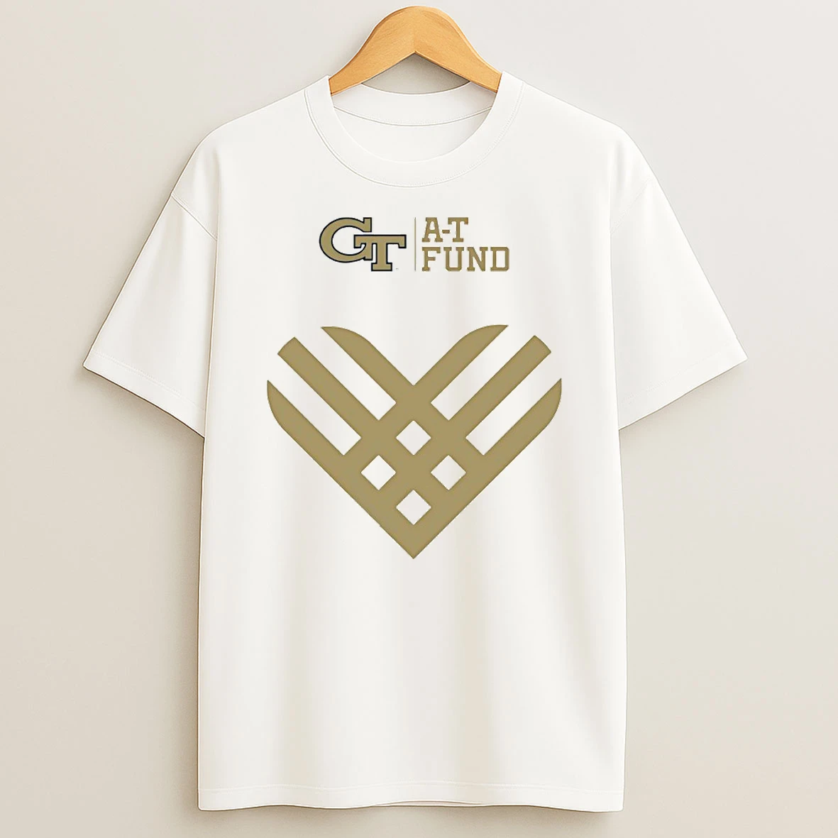 Georgia Tech Yellow Jackets X Athletic Scholarship Fund Heart Circle T Shirt