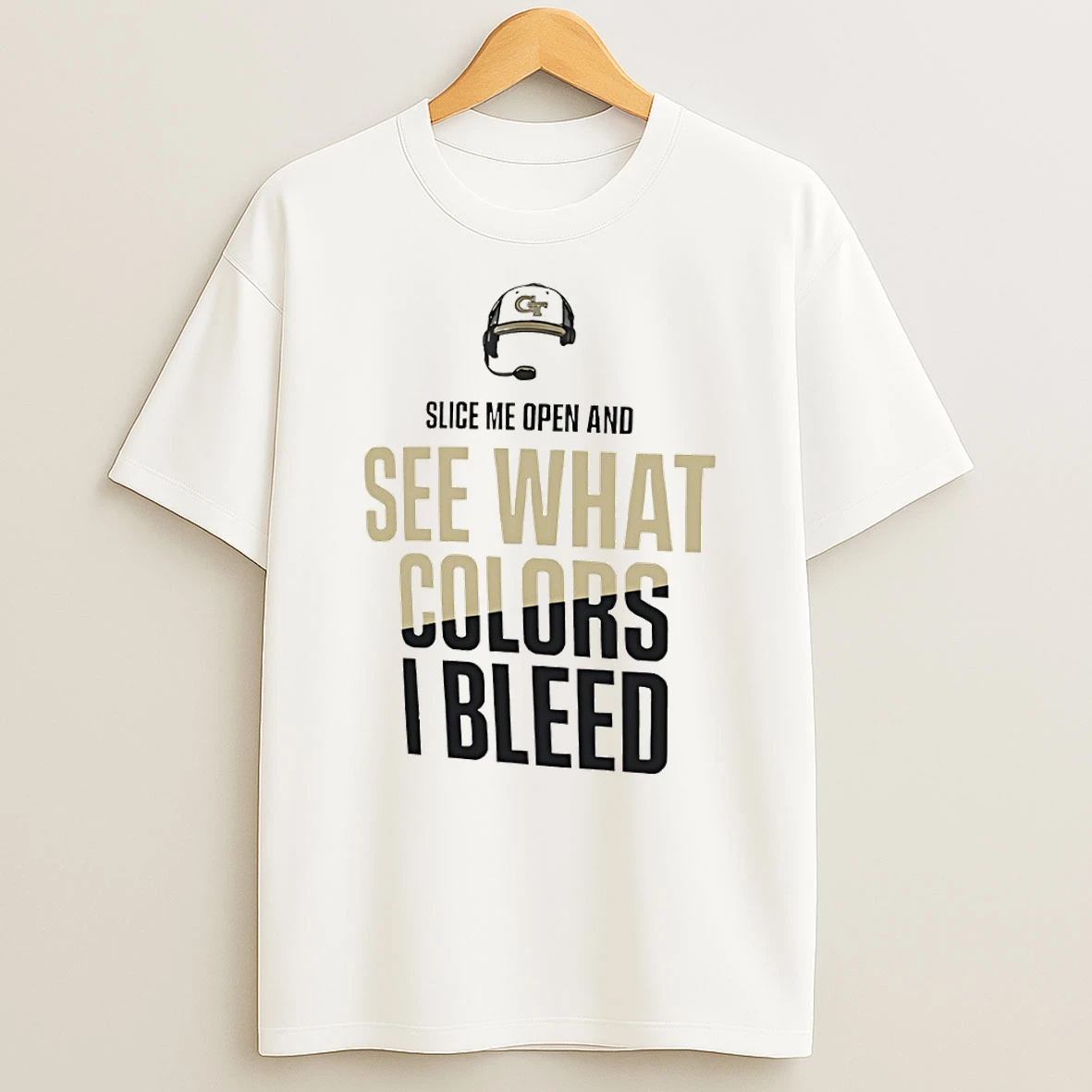 Georgia Tech Yellow Jackets Football Slice Me Open And See What Colors I Bleed T Shirt