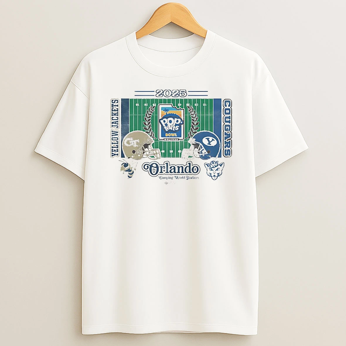 Georgia Tech Yellow Jackets Vs Byu Cougars 2025 Pop Tarts Bowl Head To Head T Shirt