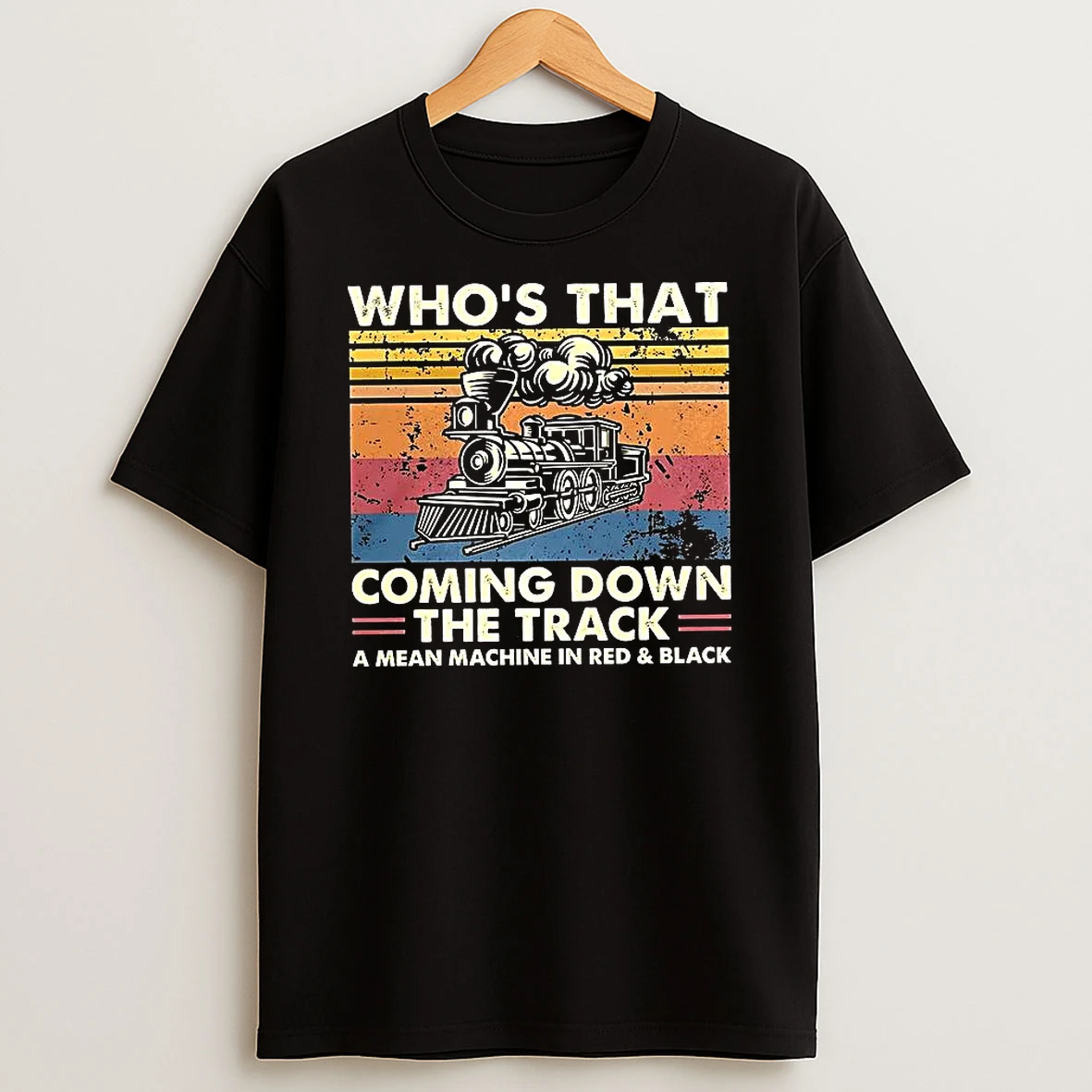 Georgia Whos That Coming Down The Track A Mean Machine In Red And Black Steam Train Vintage T Shirt