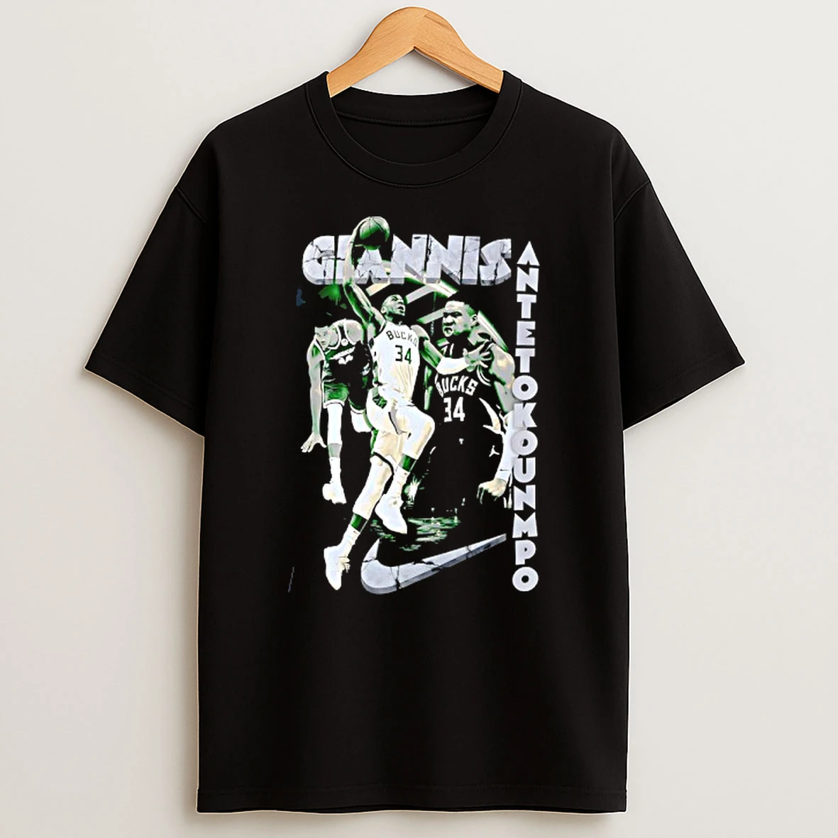Giannis Antetokounmpo Milwaukee Bucks Nike Logo T Shirt