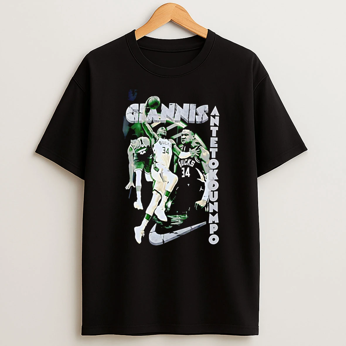 Giannis Antetokounmpo Milwaukee Bucks Player Collage T Shirt