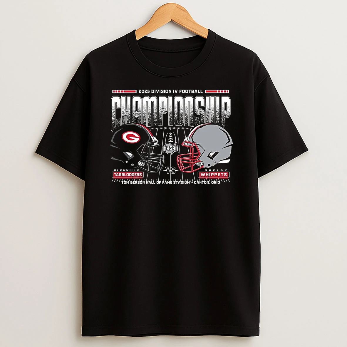 Glenville Tarblooders Vs Shelby Whippets 2025 D4 Football Championship T Shirt