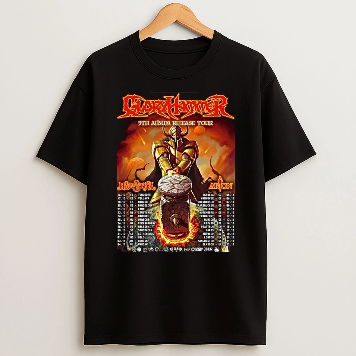 Gloryhammer 5th Album Release Tour 2026 Uk And Europe Schedule Dates T Shirt