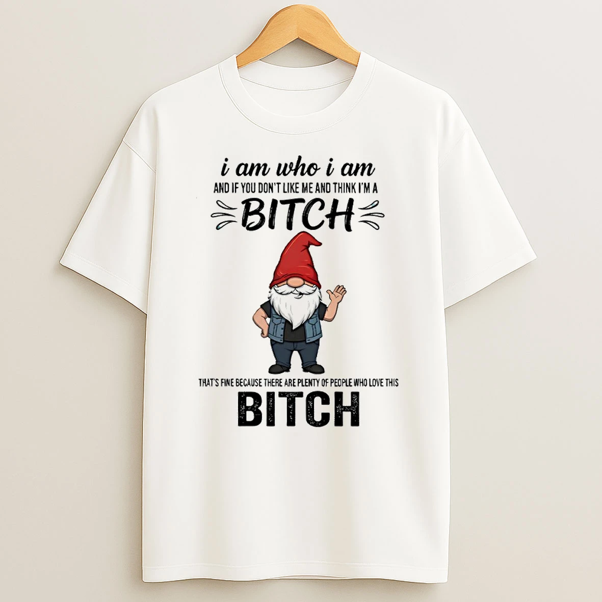Gnome I Am Who I Am And If You Dont Like Me And Think Im A Bitch Circle T Shirt
