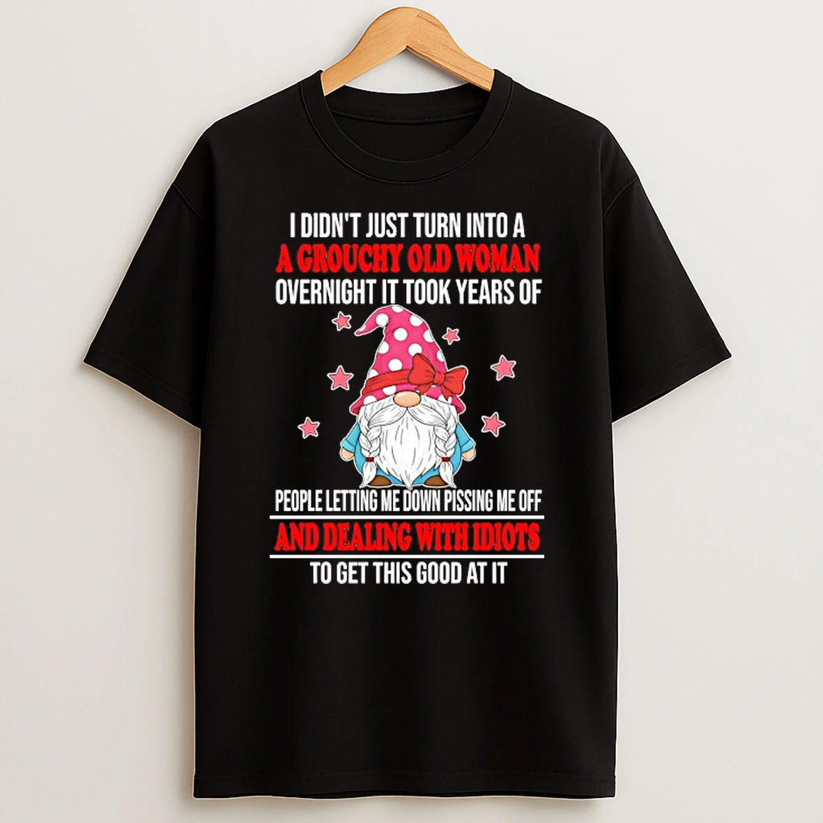 Gnome I Didnt Just Turn Into A A Grouchy Old Woman Overnight It Took Years T Shirt
