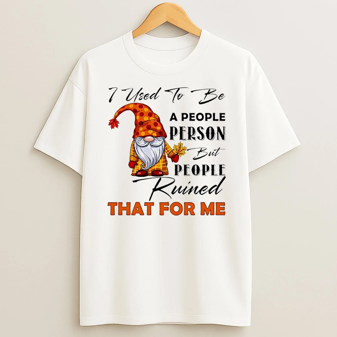 Gnome I Used To Be A People Person But People Ruined That For Me Circle T Shirt