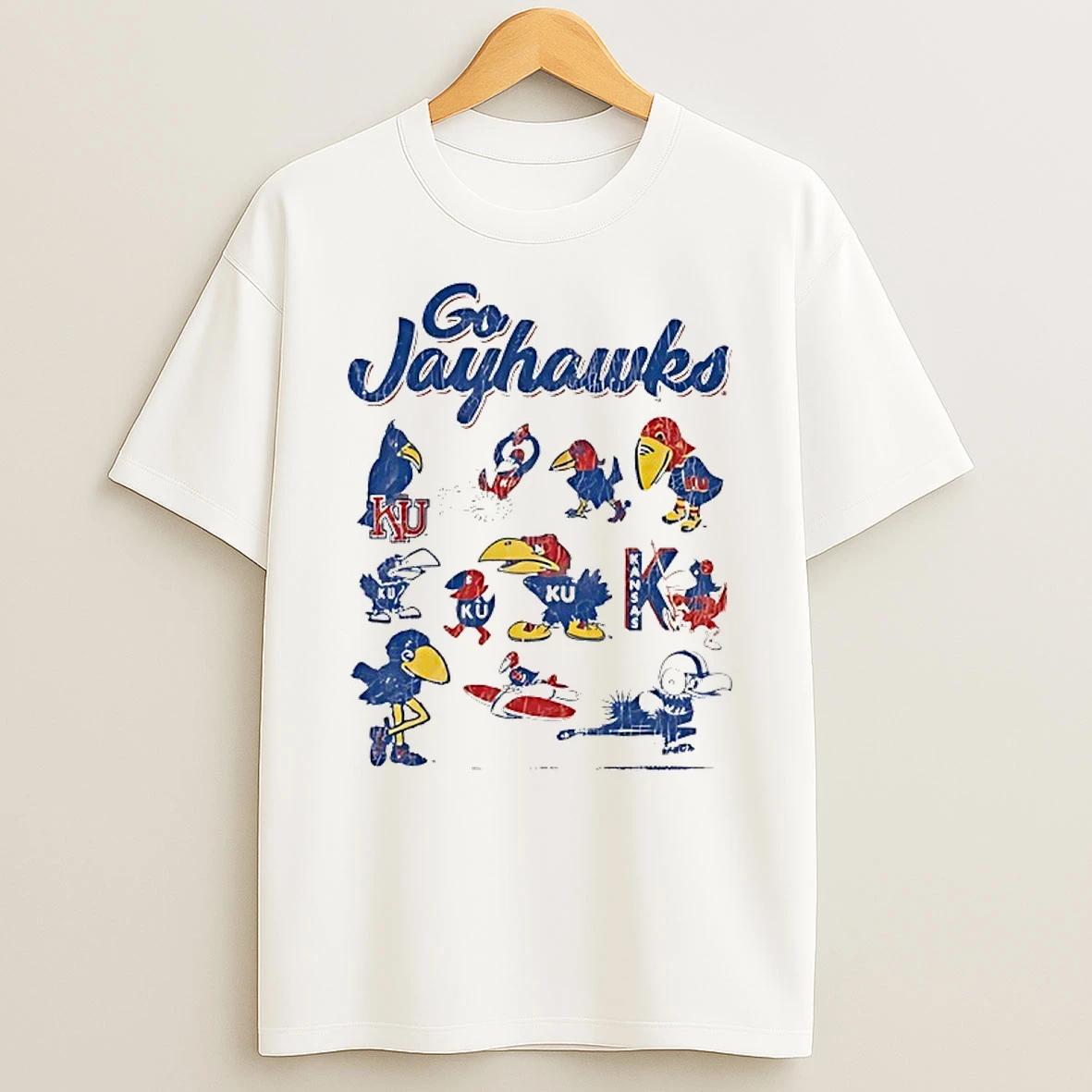 Go Kansas Jayhawks Football Logos T Shirt