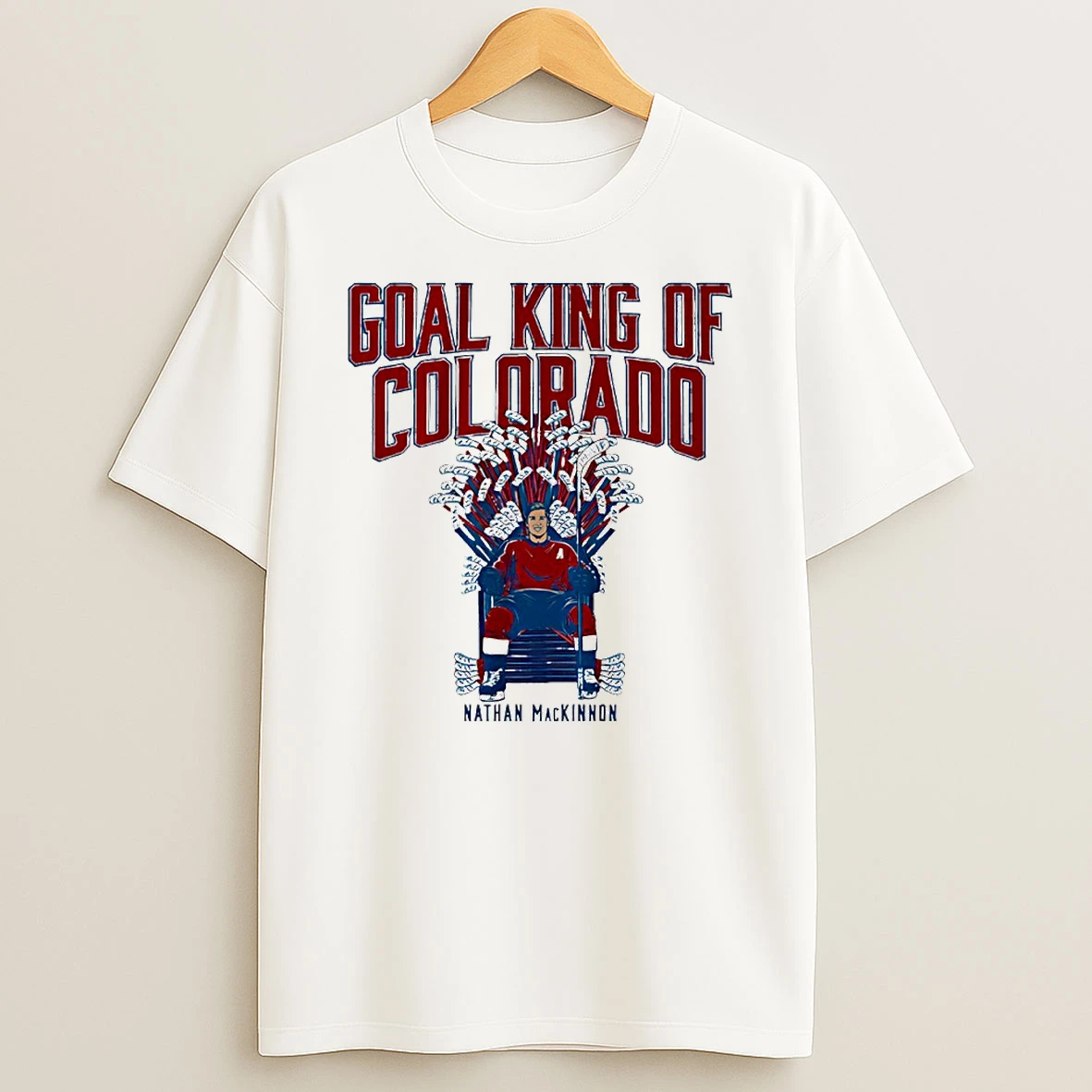 Goal King Of Colorado Nathan Mackinnon Colorado Avalanche Hockey Circle T Shirt