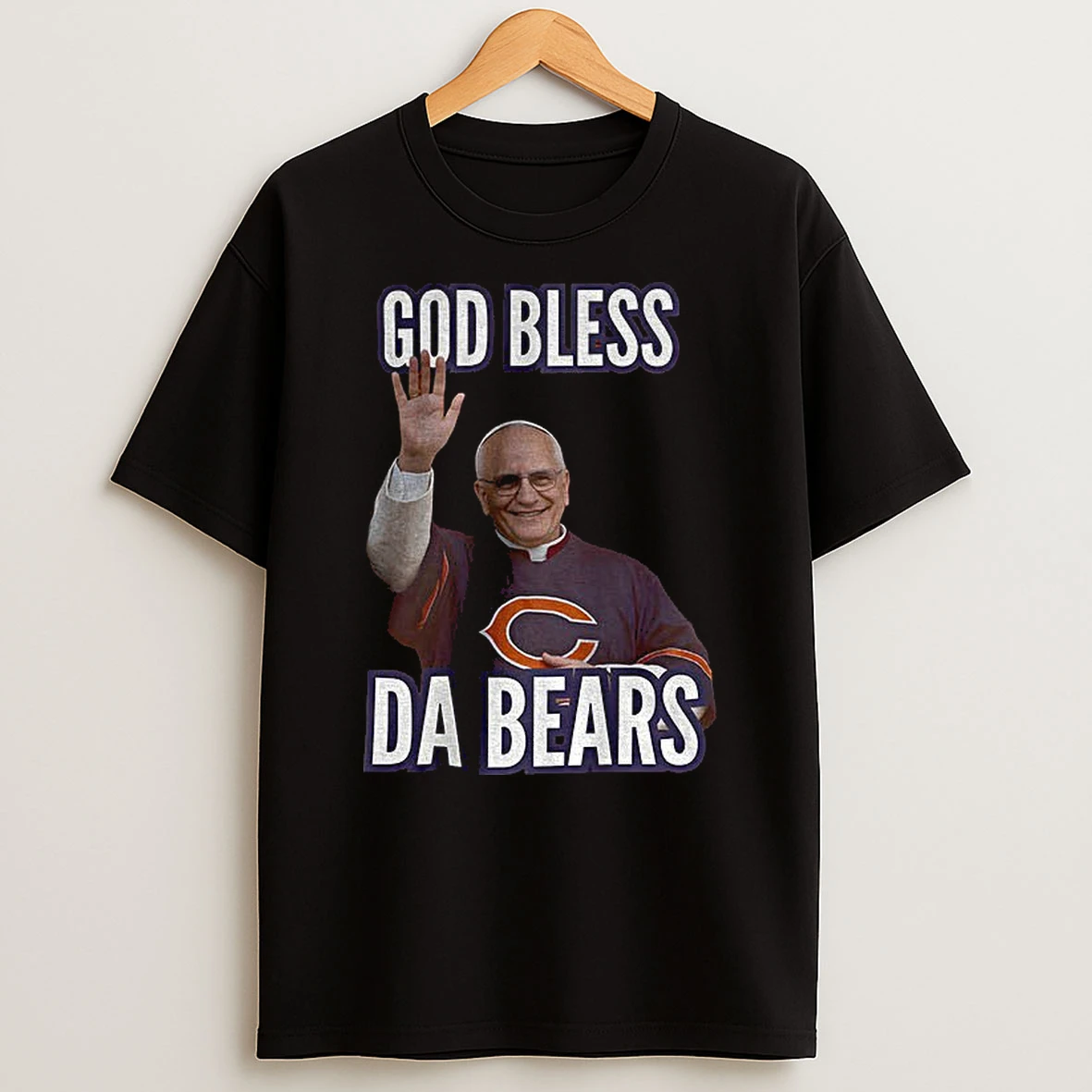 God Bless Da Bears Pope Leo Xiv Chicago Bears Mlb Baseball 2025 T Shirt