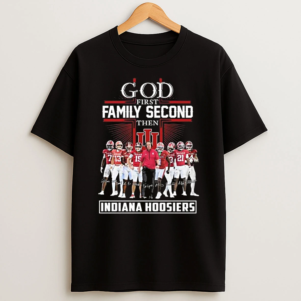 God First Family Second The Indiana Hoosiers Players Signatures 2025 T Shirt