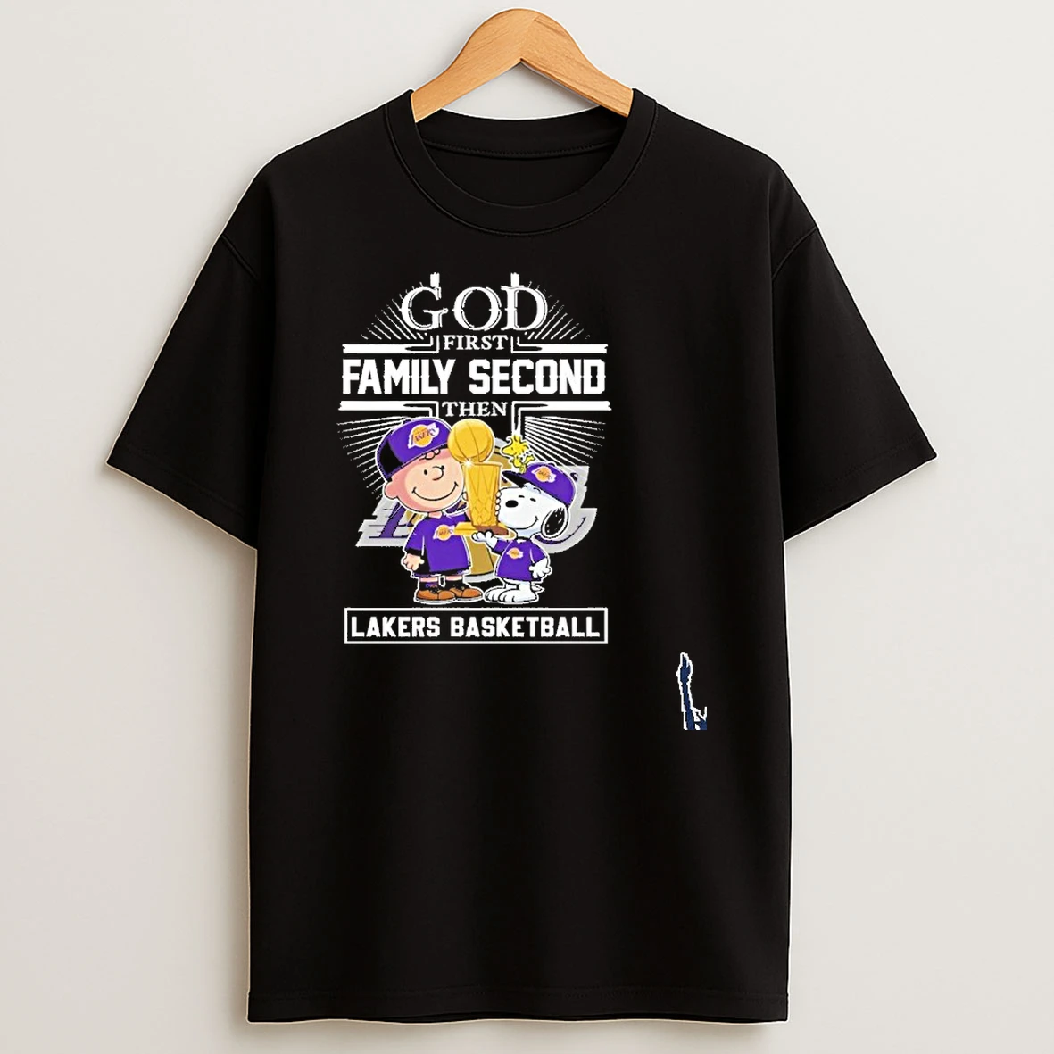 God First Family Second Then Peanuts Lakers Basketball T Shirt