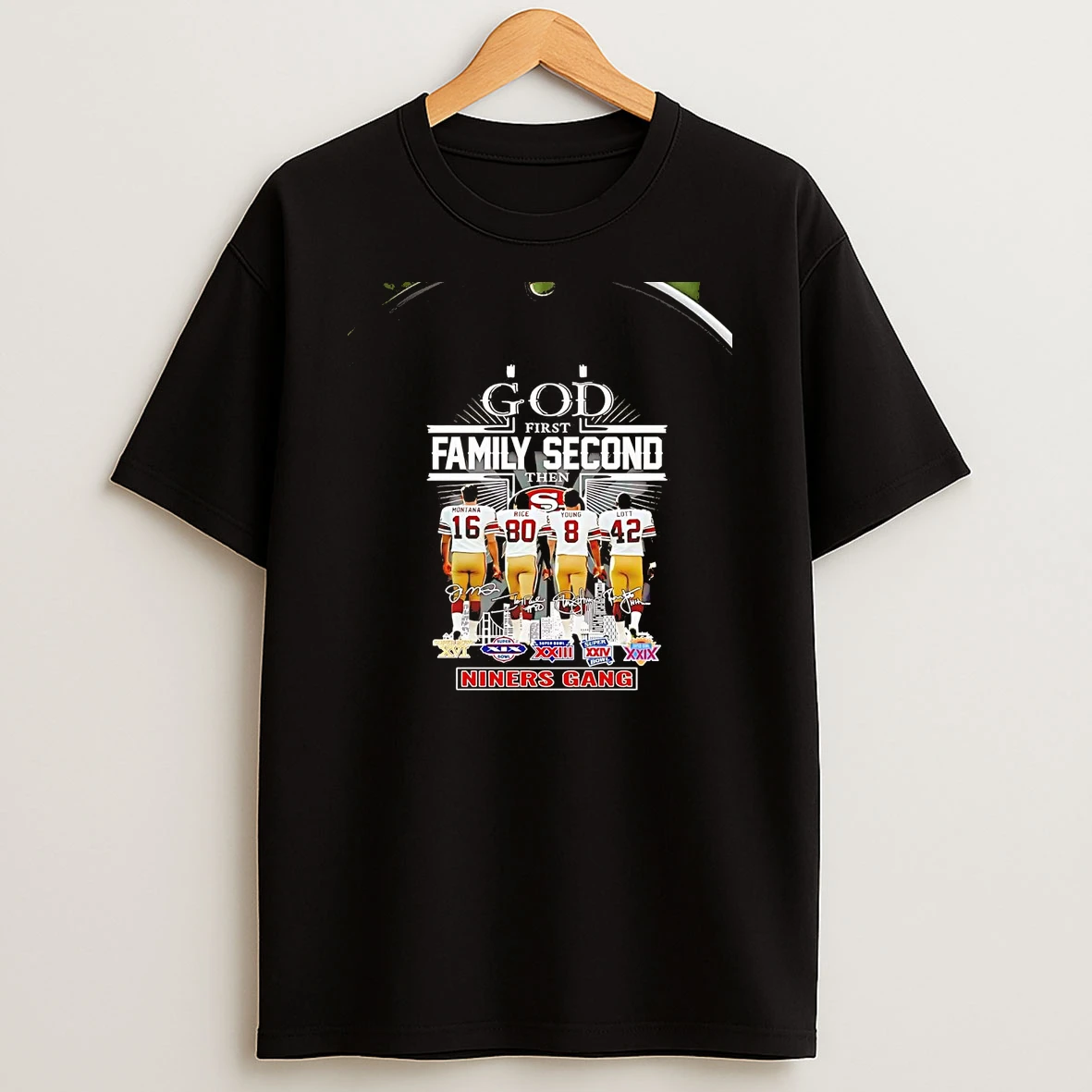 God First Family Second Then Niners Gang Players Christmas Chriast T Shirt